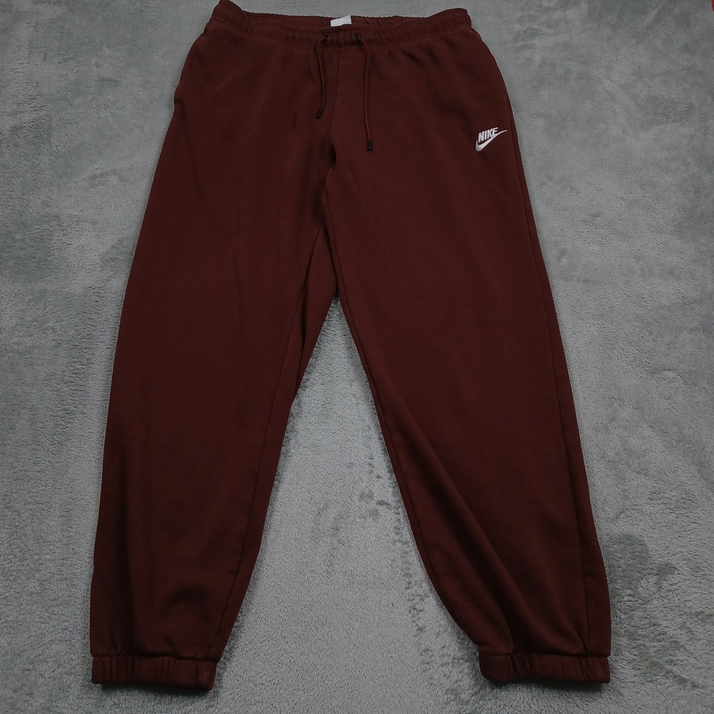 Nike Pants Womens Large Red Joggers Fleece Casual Drawstring